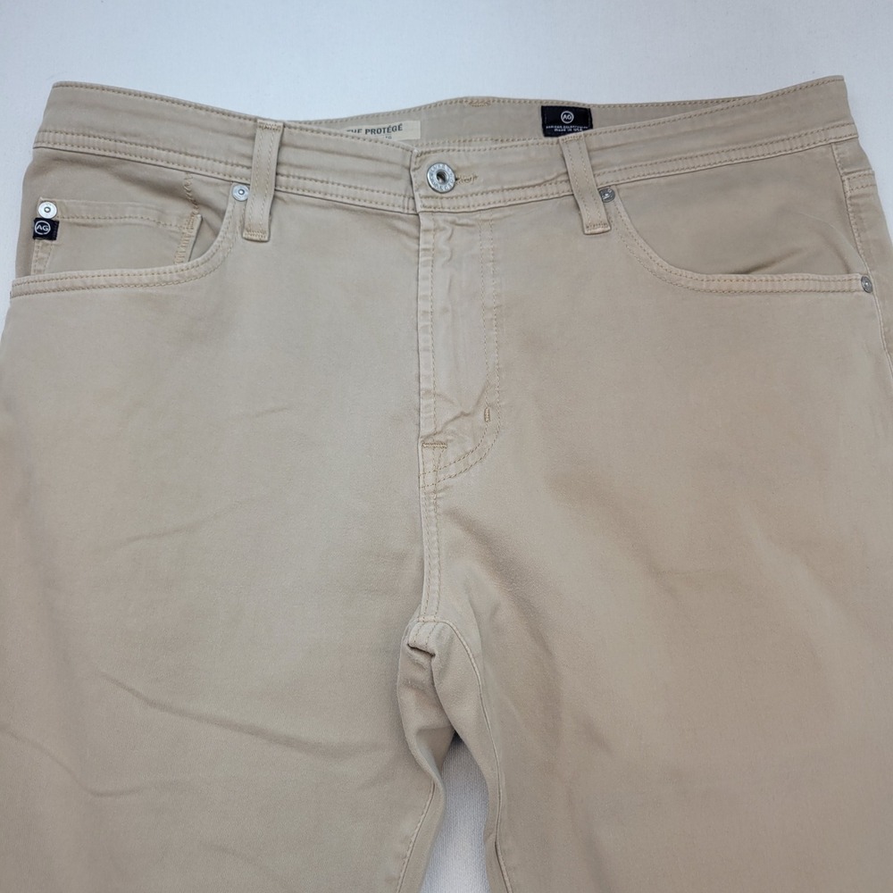 AG Adriano Goldschmied The Protege Pants Mens 36x31* Tan Straight Leg Khaki USA - Picture 2 of 12